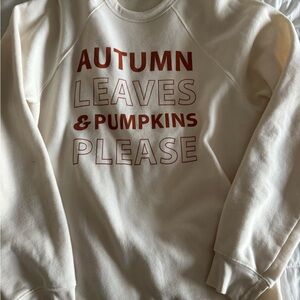 Cream Sweatshirt with Autumn Leaves Print